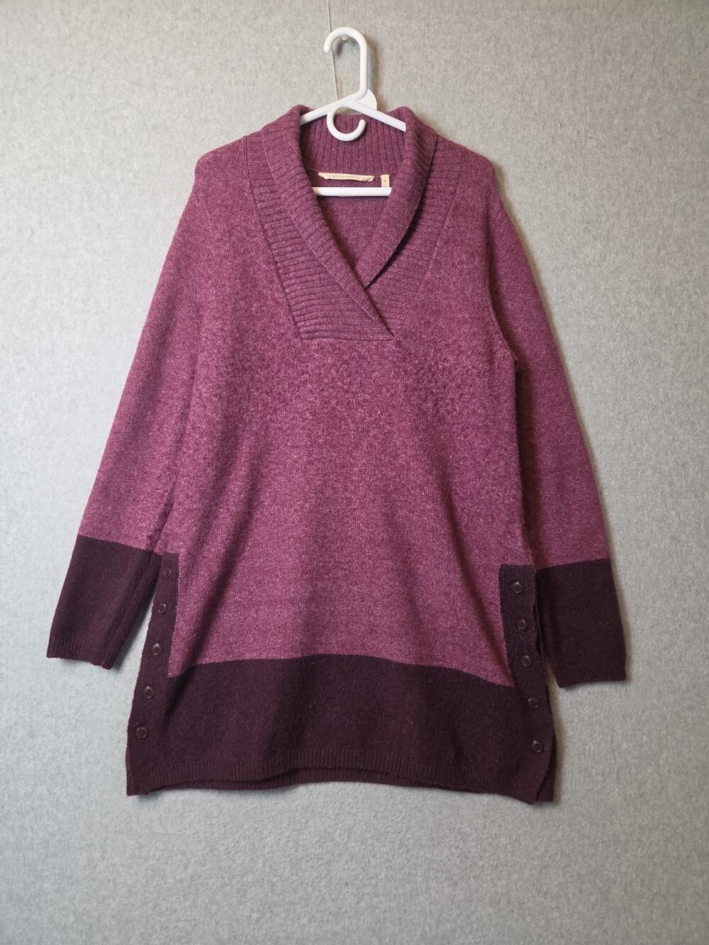 Soft Surroundings Wool Blend Plum Seastar Pullover Sweater Tunic Women's Medium